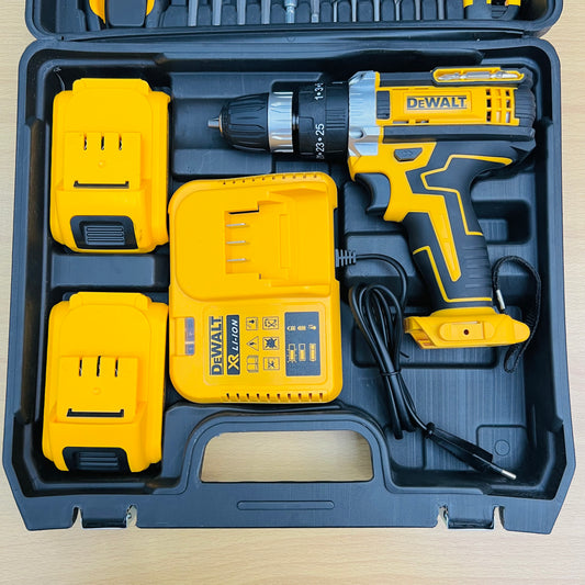 DeWalt Lithium Drill Machine Kit – 2 Batteries, Fast Charger & Full Tool Set
