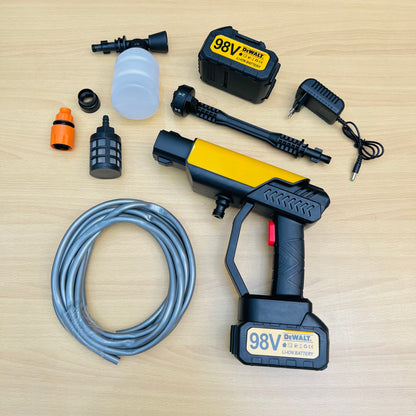 DEWALT 98V Cordless High-Pressure Car Washer with 2 Batteries – Portable Power Washer for Car, Bike, and Home Cleaning