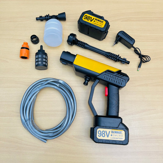 DEWALT 98V Cordless High-Pressure Car Washer with 2 Batteries – Portable Power Washer for Car, Bike, and Home Cleaning