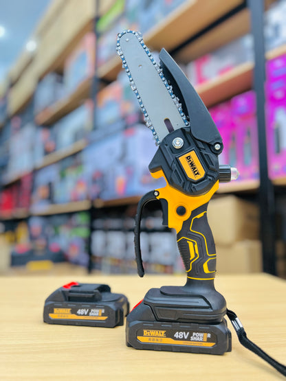 DEWALT 48V Cordless Mini Chainsaw with 2 Batteries & Carry Case – Portable Electric Pruning Saw for Home & Garden