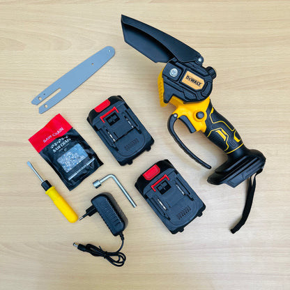 DEWALT 48V Cordless Mini Chainsaw with 2 Batteries & Carry Case – Portable Electric Pruning Saw for Home & Garden