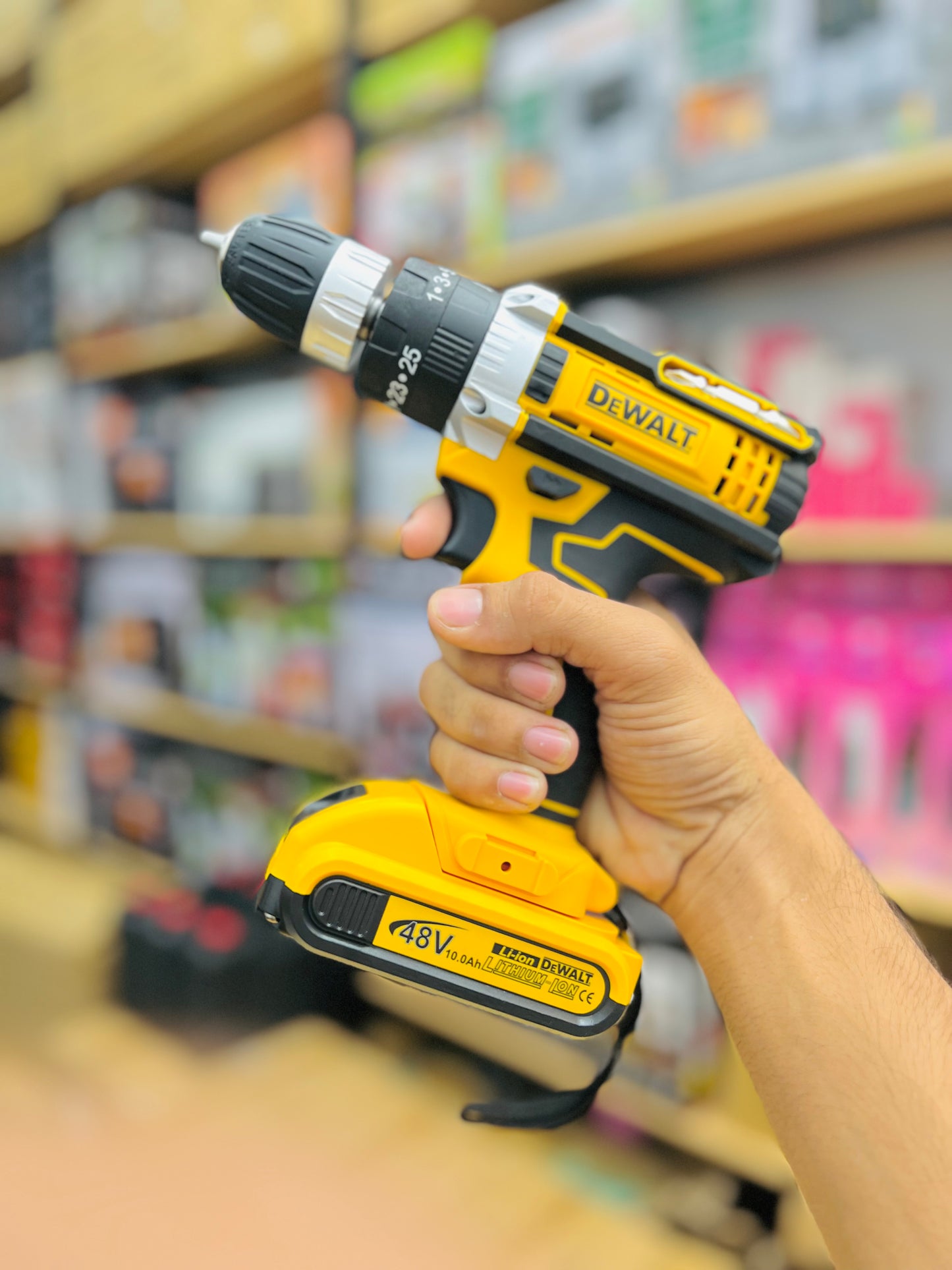 DeWalt Lithium Drill Machine Kit – 2 Batteries, Fast Charger & Full Tool Set