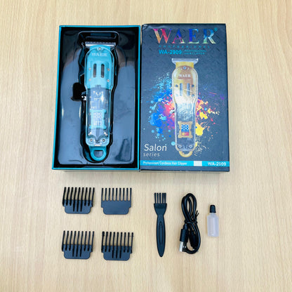 WAER Transparent Electric Hair Trimmer – Precision Styling & Bold Design