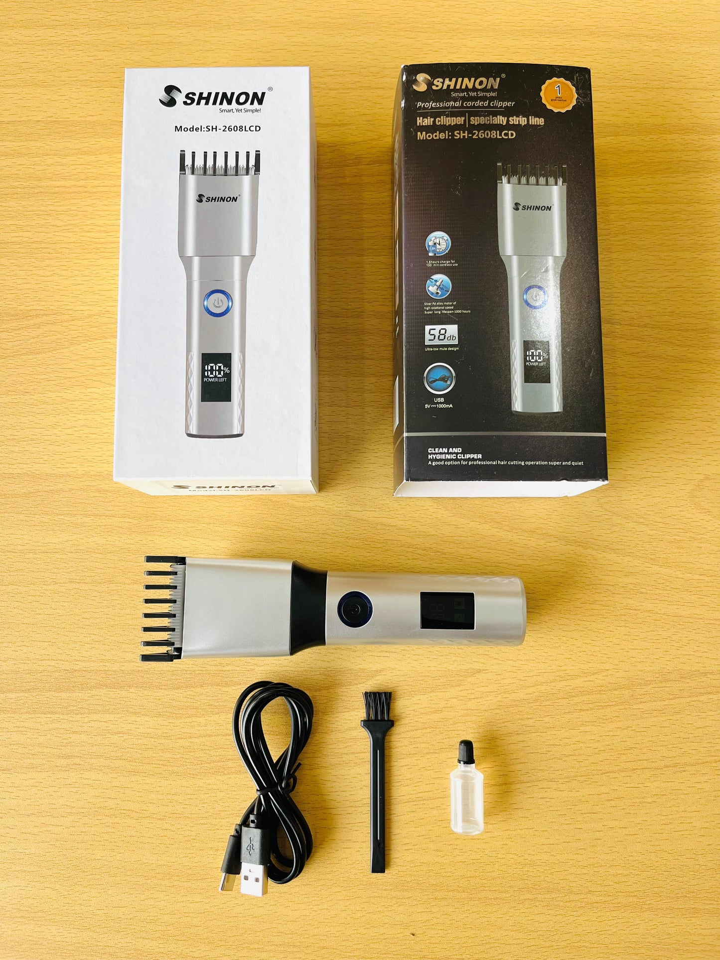 SHINON SH-2608LCD Hair Clipper – Professional Precision & Quiet Grooming Tool ✨✂️