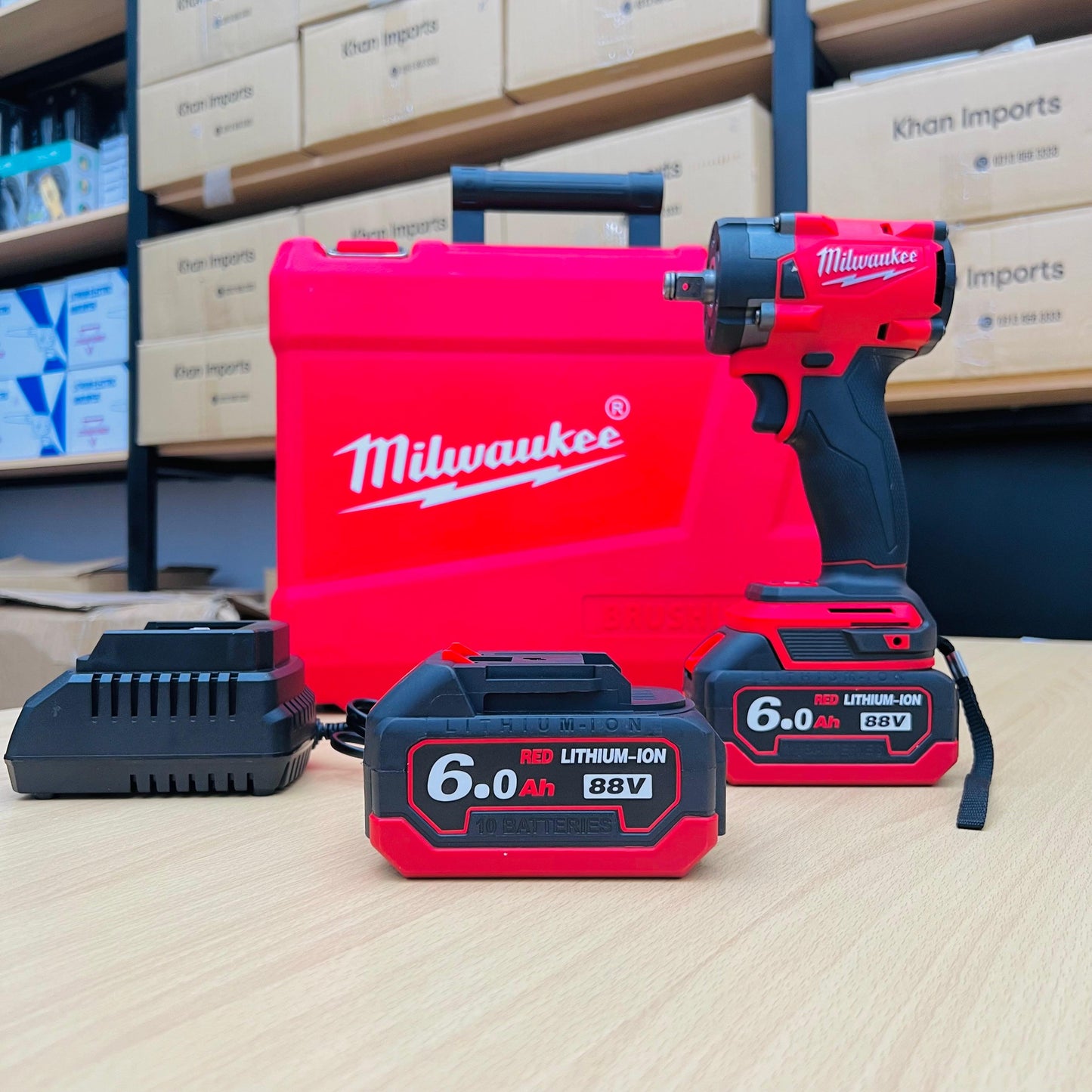 🛠️ Milwaukee 88V Cordless Impact Wrench Kit - 6.0Ah Li-ion (Brushless Motor)