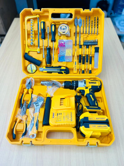 DEWALT 117 Pcs Cordless Drill & Tool Kit – 48V Lithium-Ion, 2 Batteries, Complete DIY & Professional Set