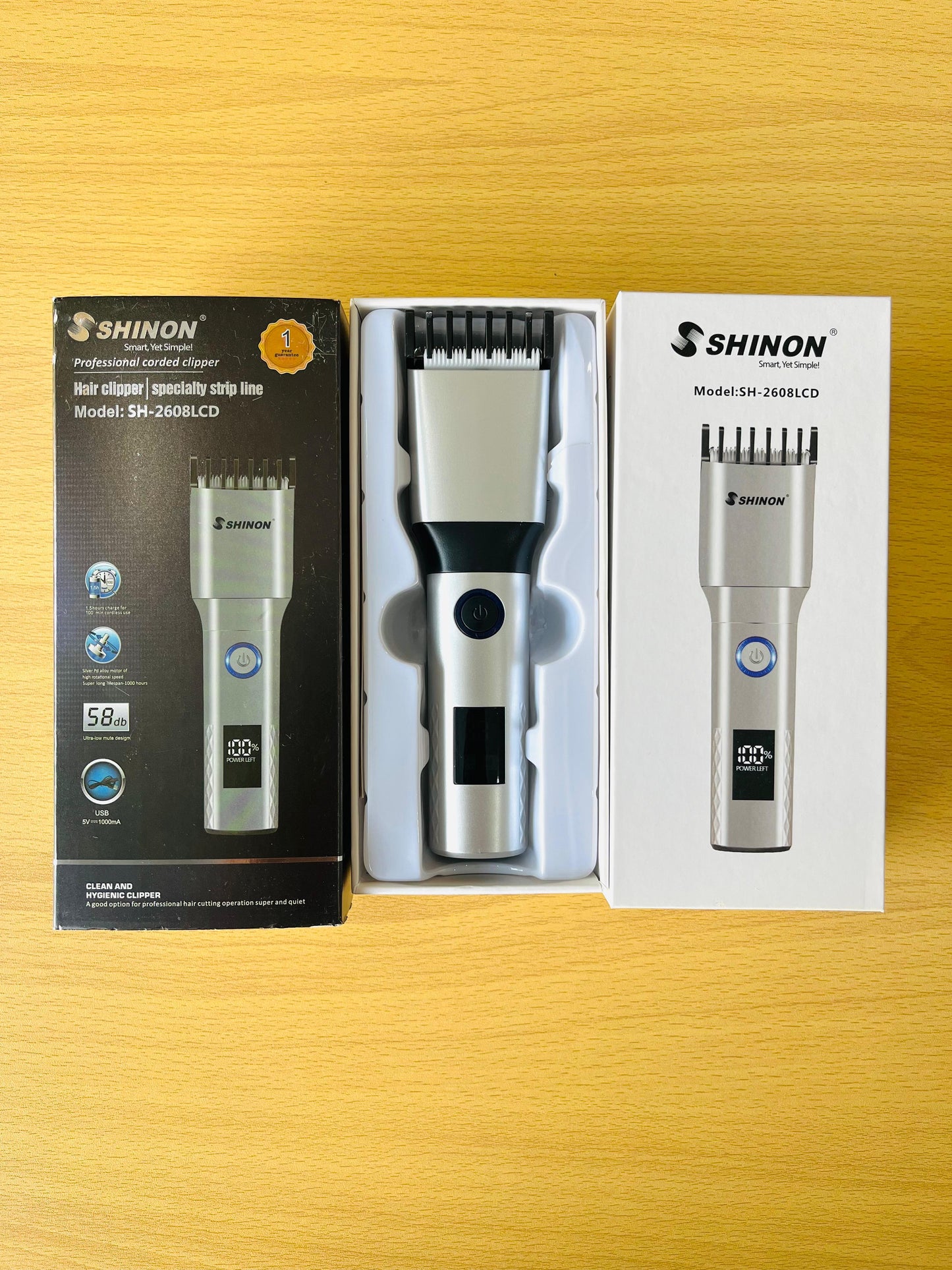 SHINON SH-2608LCD Hair Clipper – Professional Precision & Quiet Grooming Tool ✨✂️