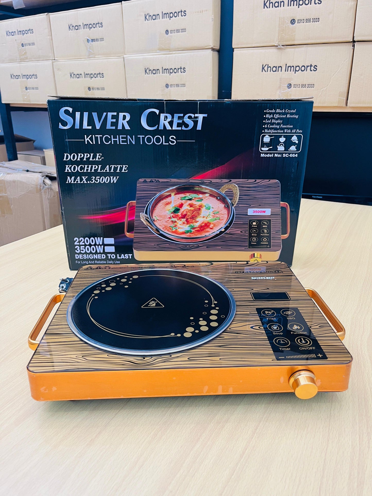 🔥 Silver Crest 3500W Electric Infrared Stove – Dual Hot Plate with LED Display | Energy Efficient Cooking Solution 🍳