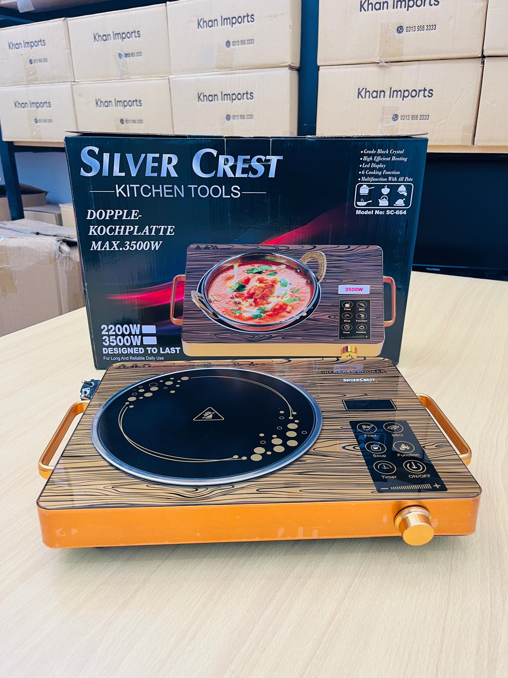 🔥 Silver Crest 3500W Electric Infrared Stove – Dual Hot Plate with LED Display | Energy Efficient Cooking Solution 🍳