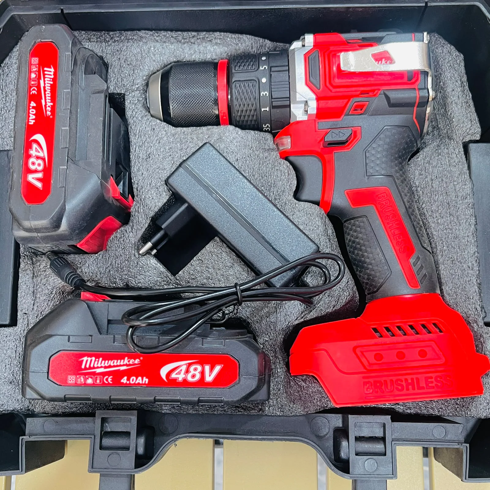 Milwaukee 48v Brushless Cordless Hammer Drill – Dual Battery Kit