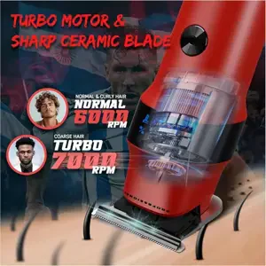 VGR V-987 Cordless Hair & Beard Trimmer – 7000RPM Turbo & LED Display