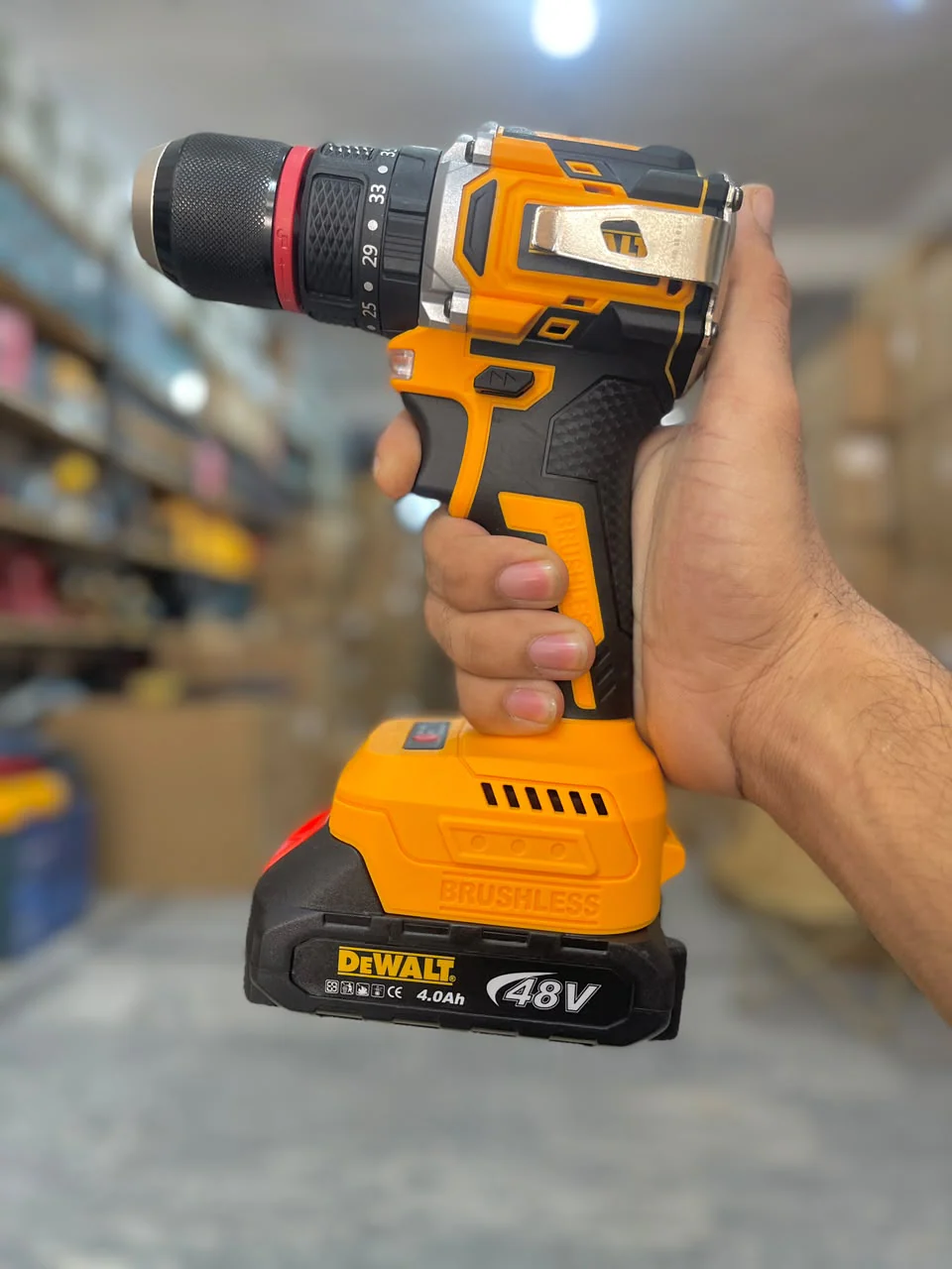 DeWalt 48v  Brushless Cordless Hammer Drill – Dual Battery Kit