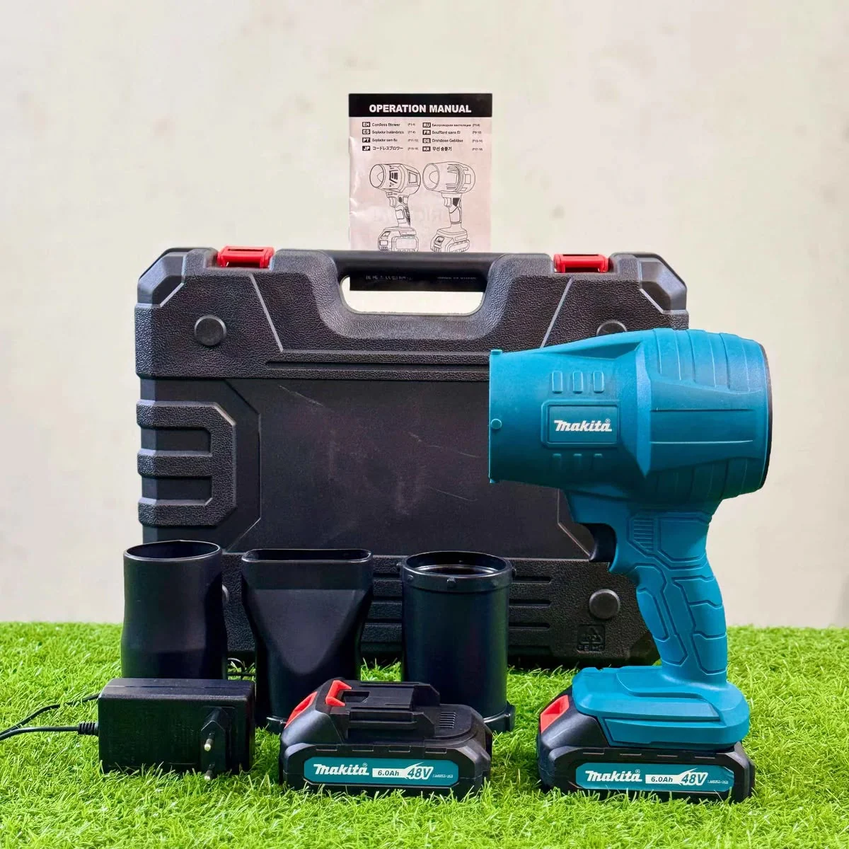 Makita 48V Cordless Lithium-Ion Storm Turbofan Blower – 6.0Ah Battery, 32,000 RPM High-Power Air Duster